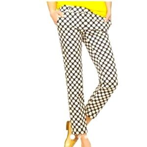 J. Crew Navy and White Ankle Cropped Pants Size 4 Dots City Fit